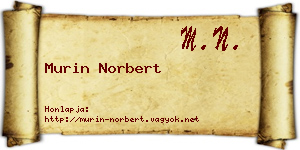 Murin Norbert névjegykártya